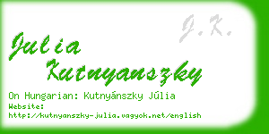 julia kutnyanszky business card