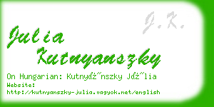 julia kutnyanszky business card